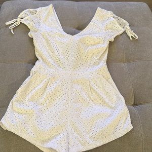 WHITE EYELET ROMPER